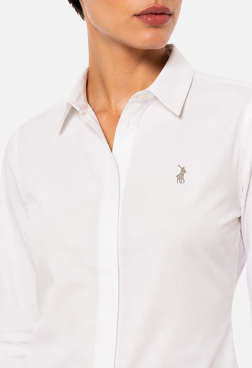 POLO - Wmn jamie long sleeve shirt - white