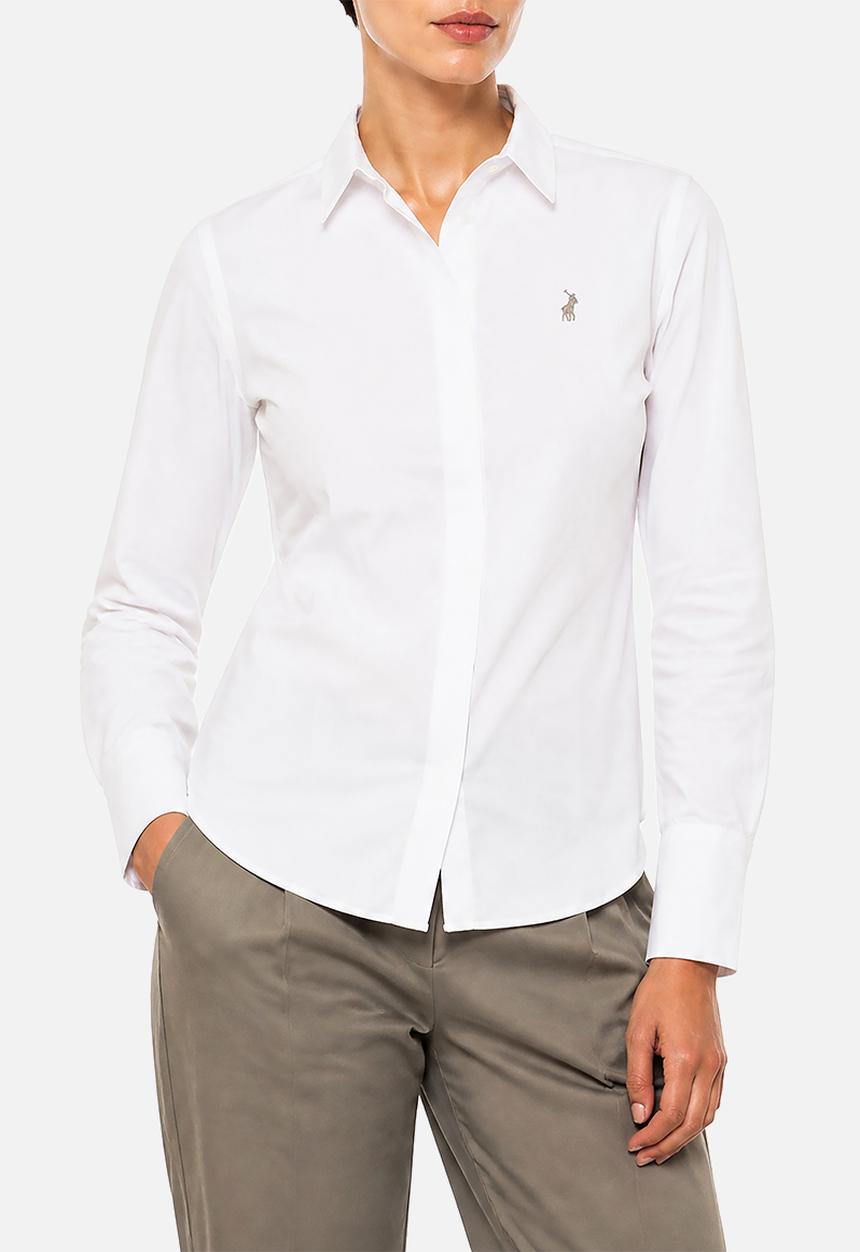 POLO - Wmn jamie long sleeve shirt - white