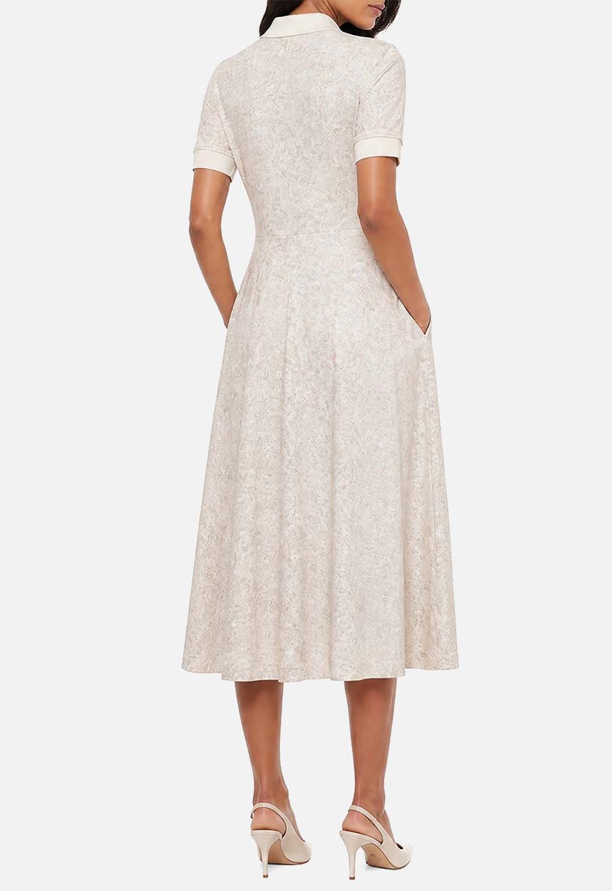 POLO - Wmn Emily Fit & Flare Printed Golfer Dress - beige