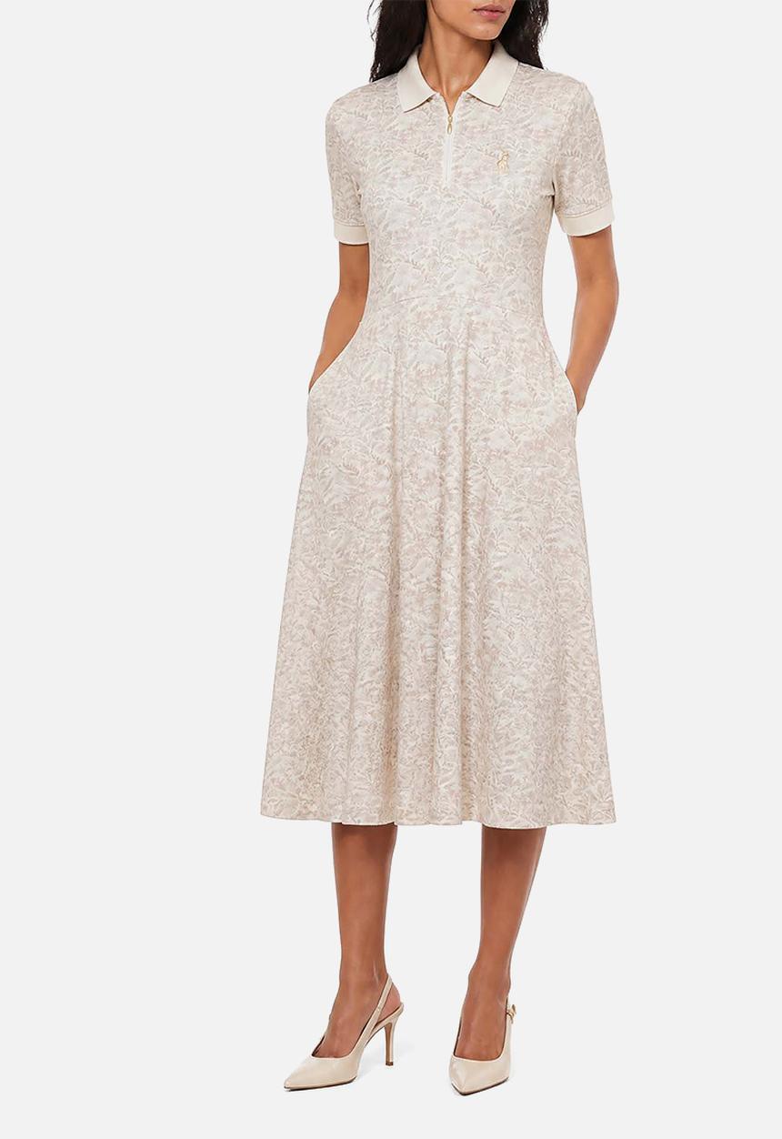 POLO - Wmn Emily Fit & Flare Printed Golfer Dress - beige