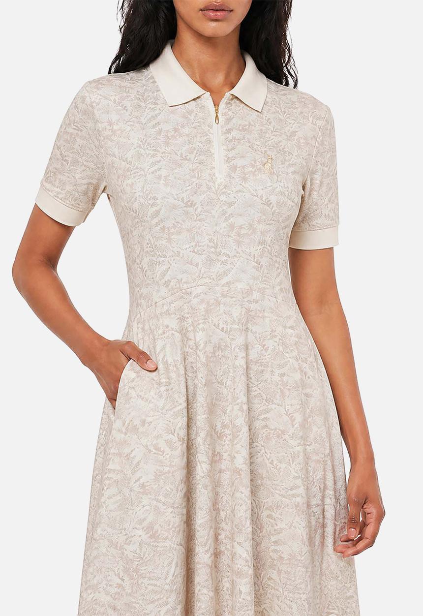 POLO - Wmn Emily Fit & Flare Printed Golfer Dress - beige