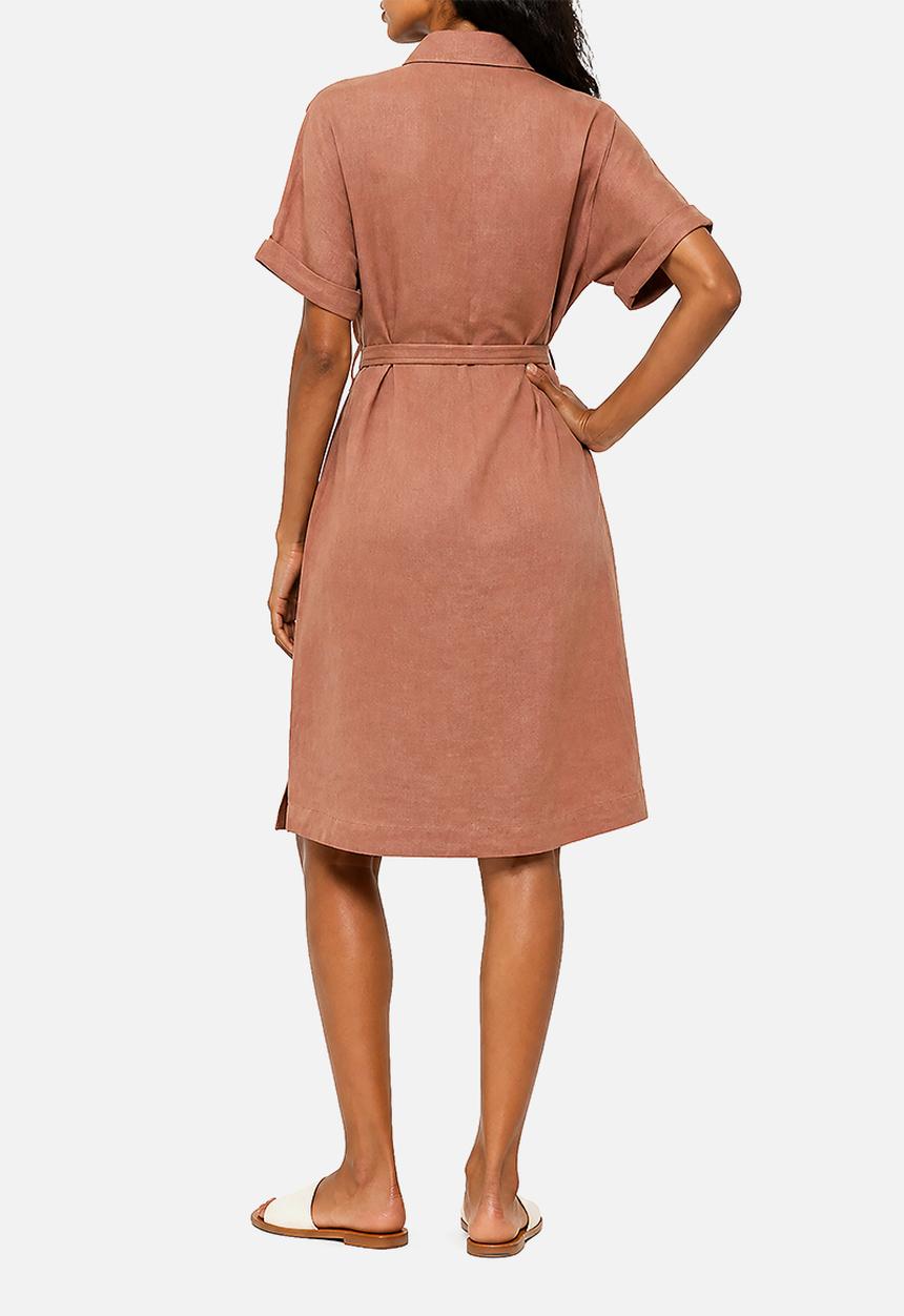 POLO - Wmn Tumi Drop Sleeve Linen Dress - Rose