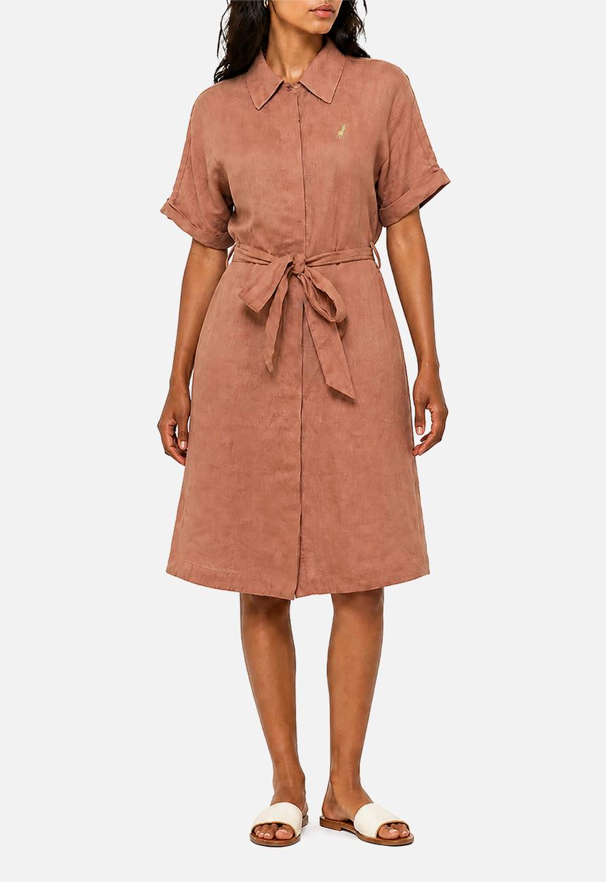 POLO - Wmn Tumi Drop Sleeve Linen Dress - Rose
