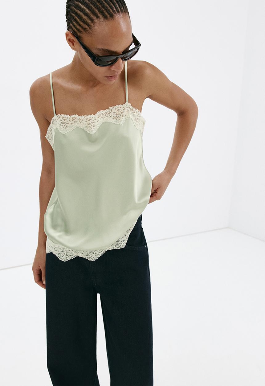 MANGO - Top delicat - light/pastel green