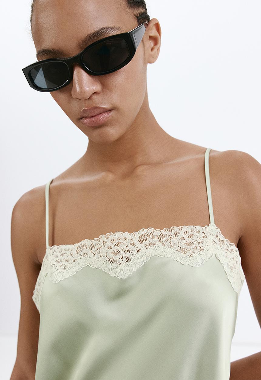 MANGO - Top delicat - light/pastel green