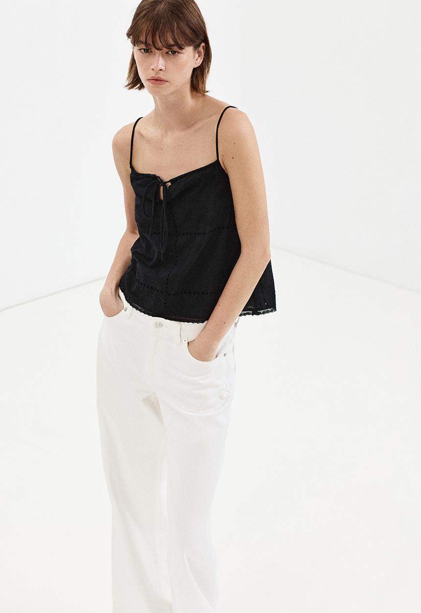 MANGO - Top shola - black