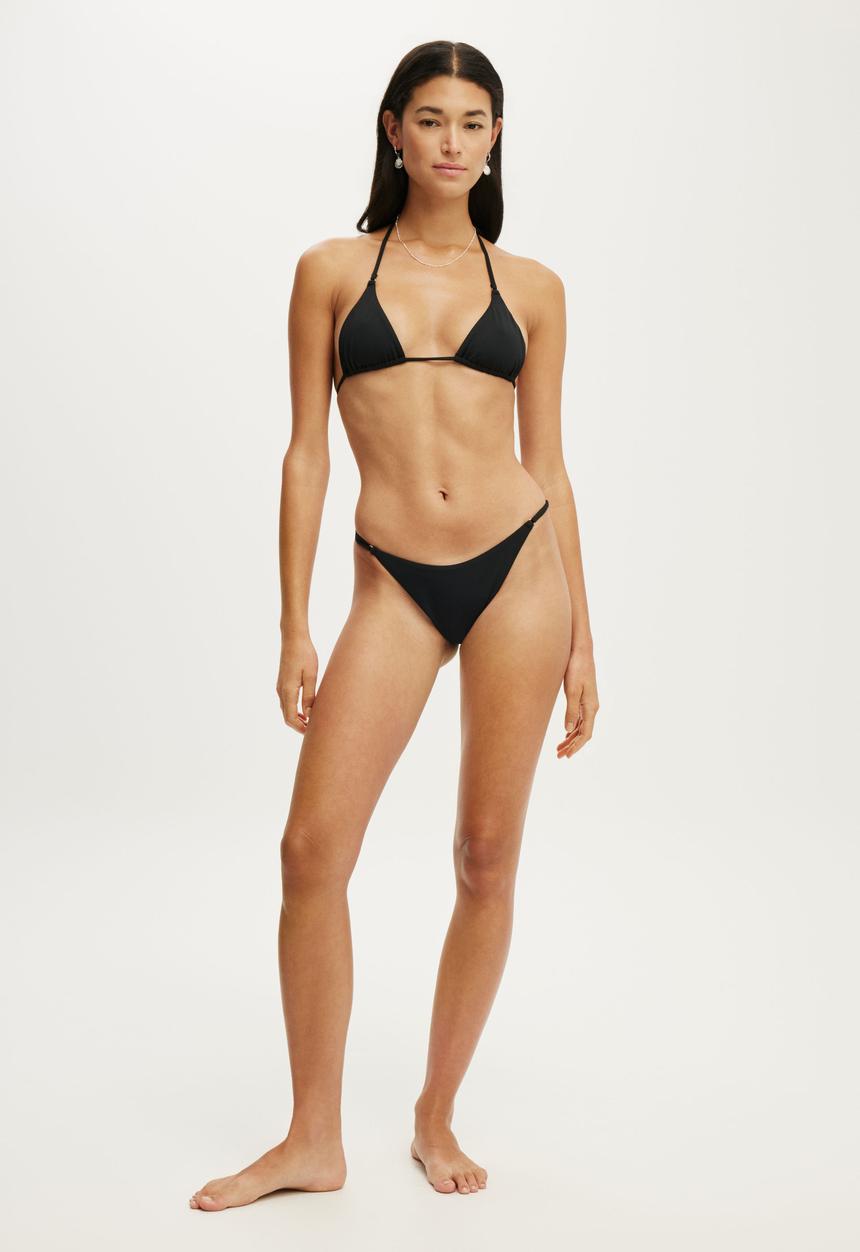 Cotton On - Micro String Thong Bikini Bottom - Black