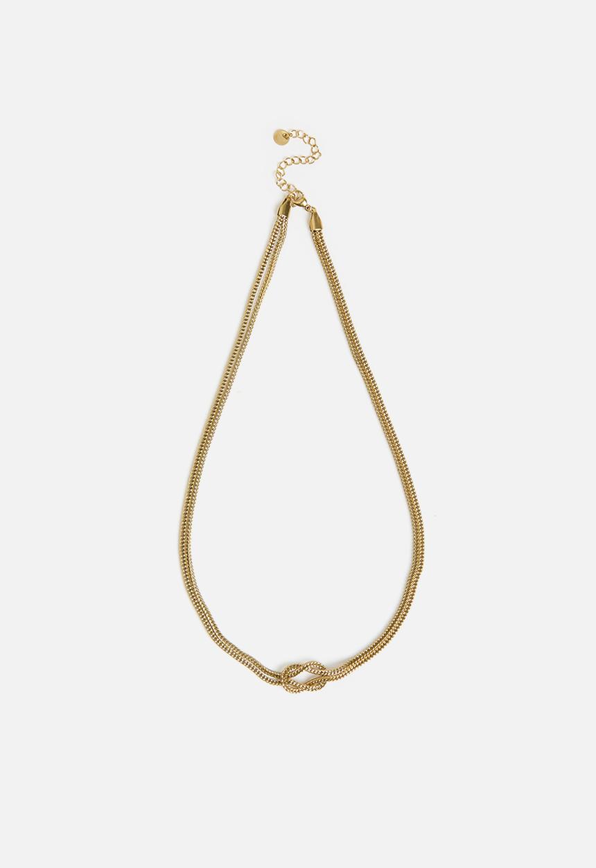 Zoe on Trend - Trendy Love-Knot Necklace - Gold