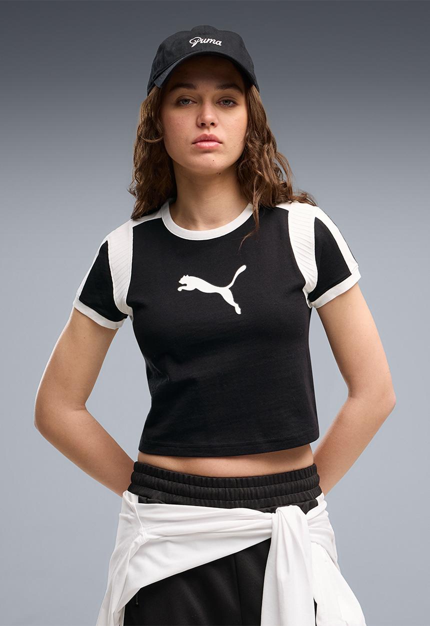 PUMA - Graphic  Ringer Baby Tee - Puma Black