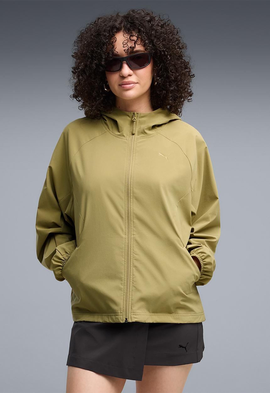 PUMA - Pumatech Sense 4-Way Stretch Oversized Short Woven Jacket - Chai Latte