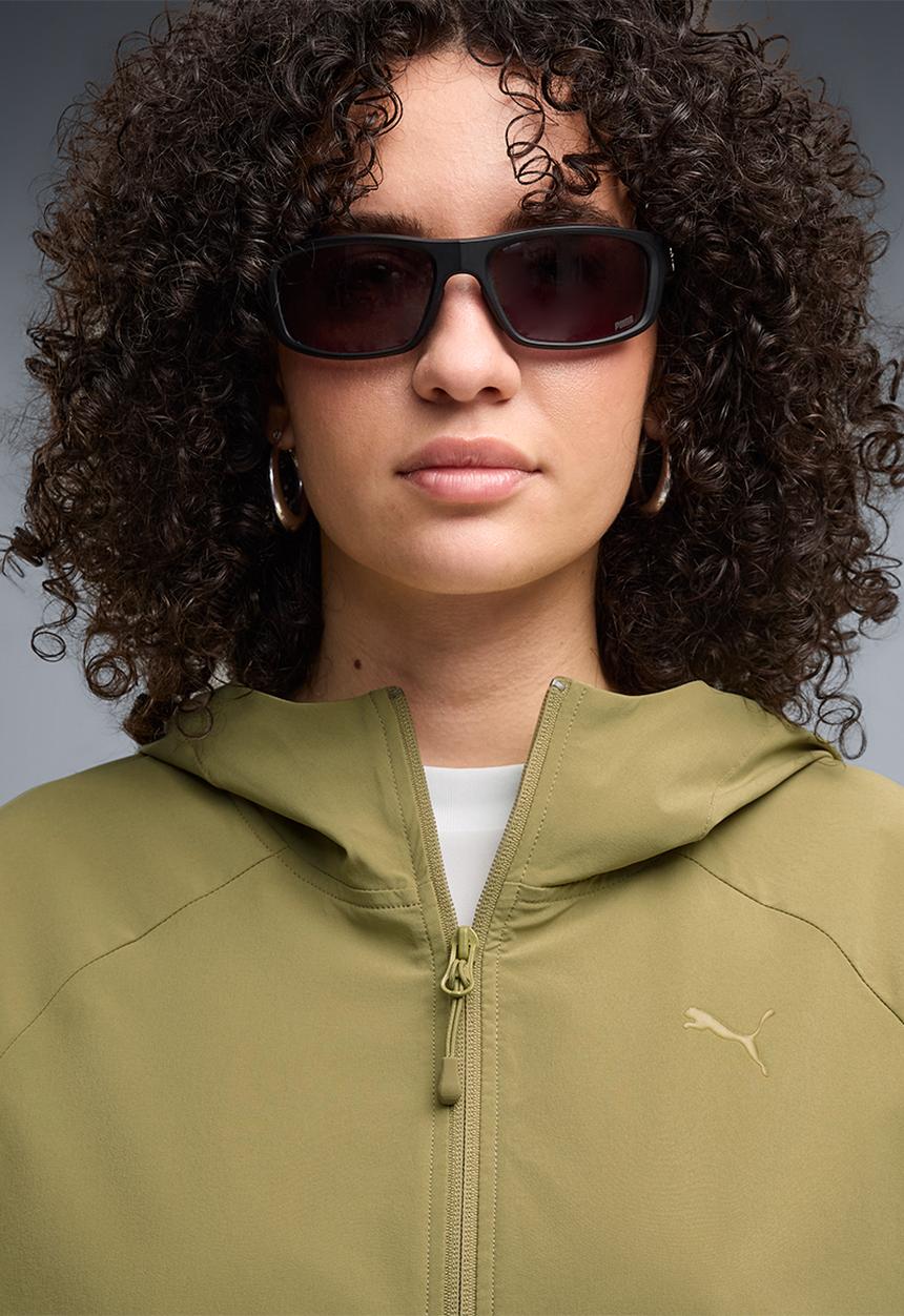 PUMA - Pumatech Sense 4-Way Stretch Oversized Short Woven Jacket - Chai Latte