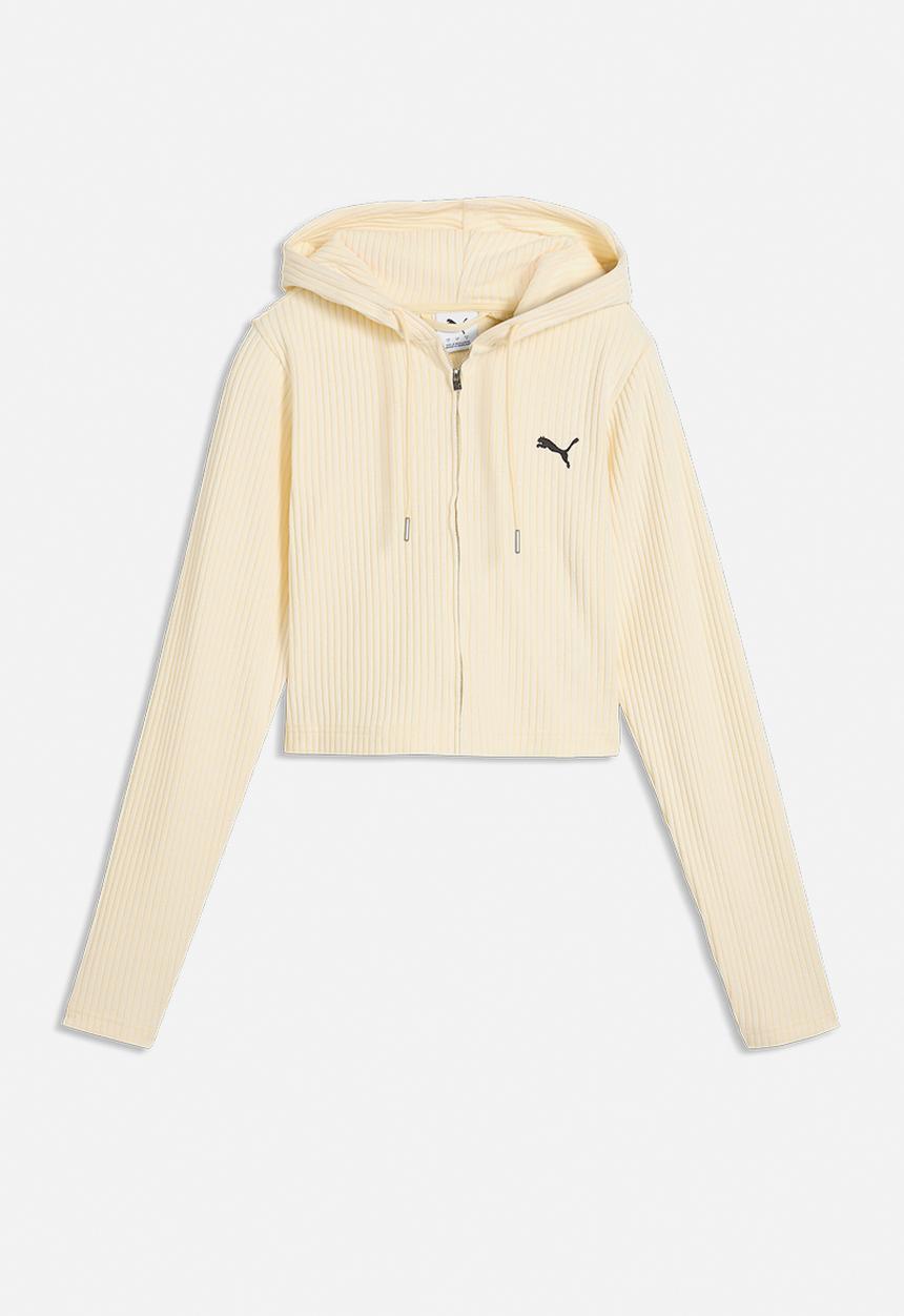 PUMA - Ess Ribbed Full-Zip Soft Touch Hoodie - Buttercream Heather