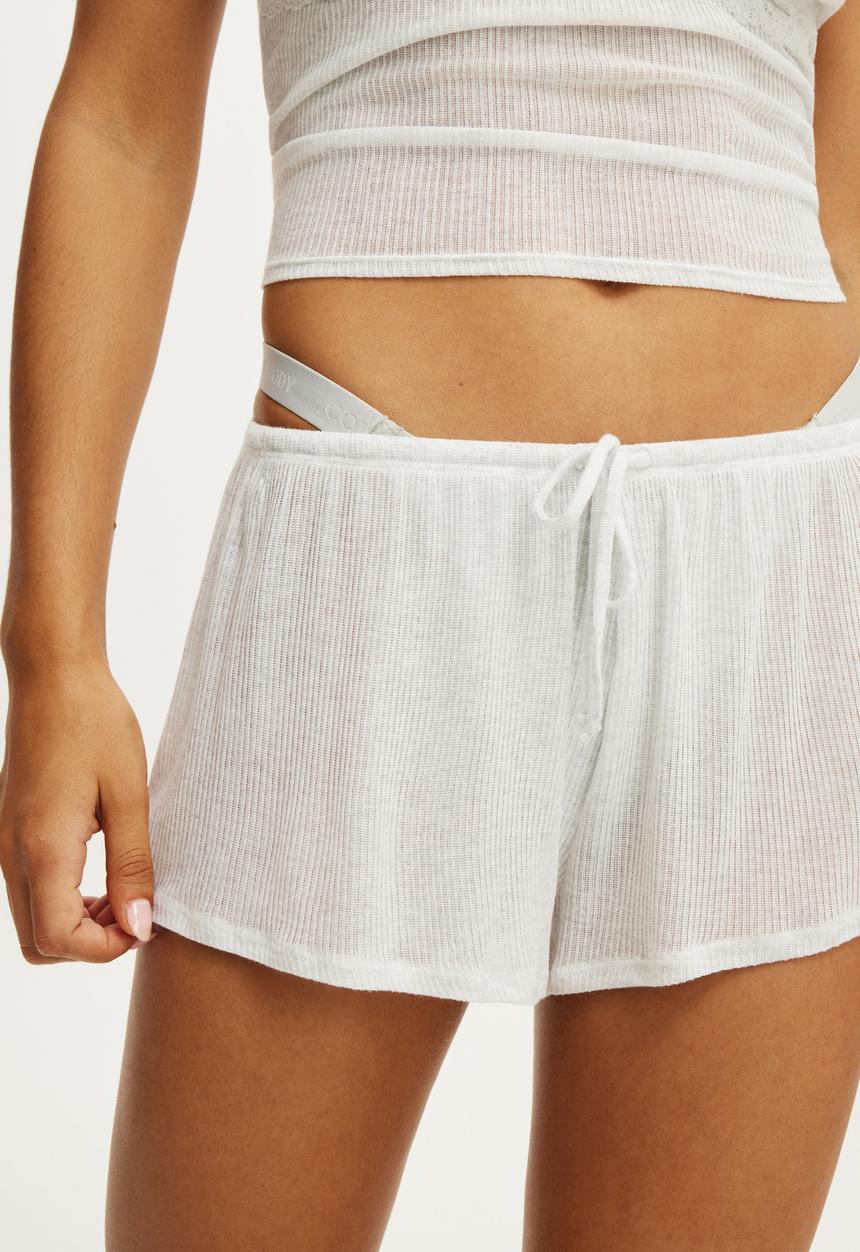 Cotton On - Sheer Shorts - Light Grey Marle