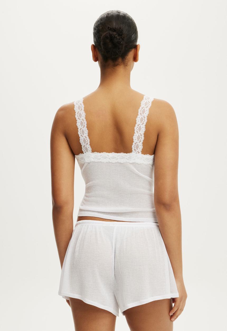 Cotton On - Sheer Lace Cami - White