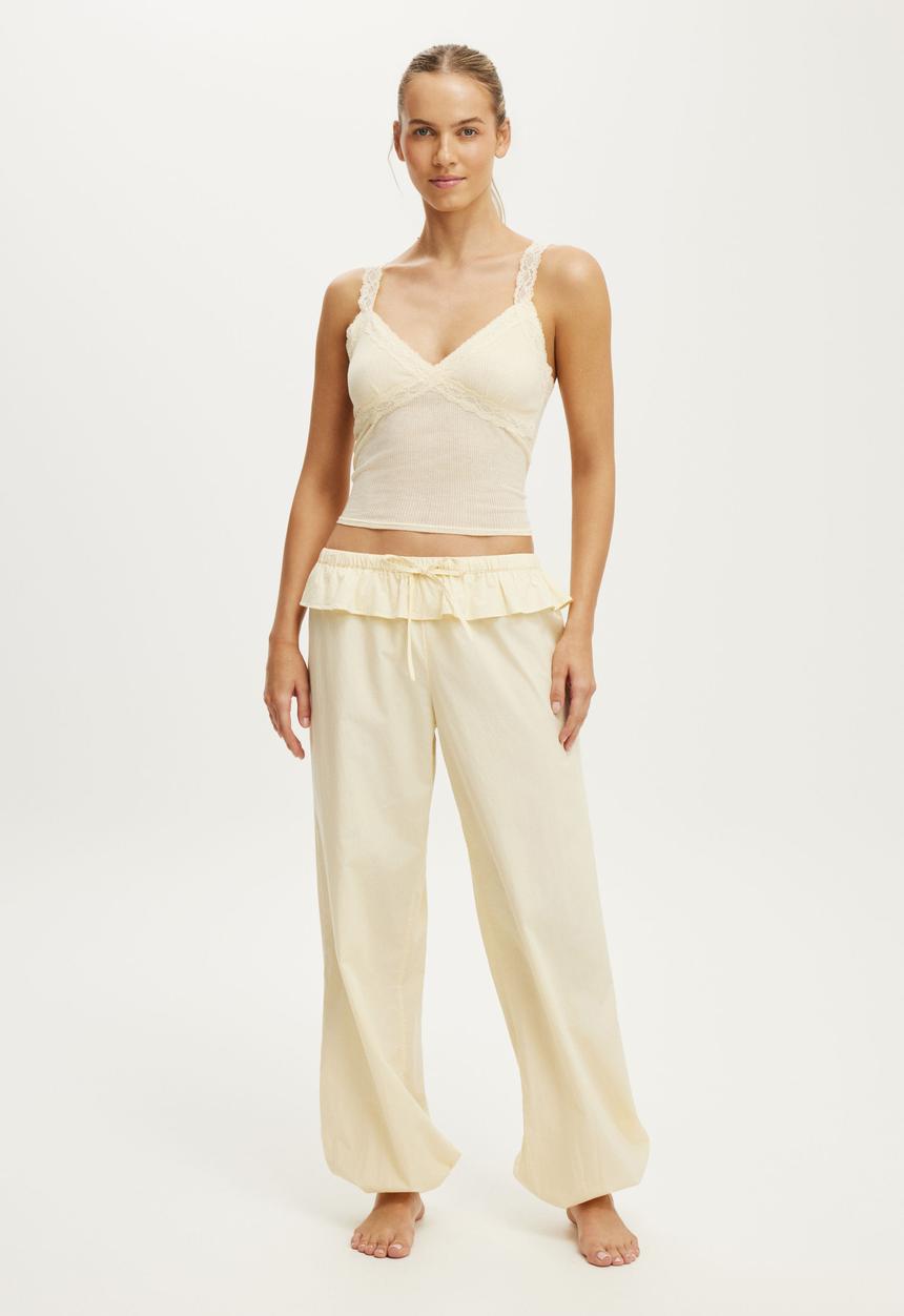 Cotton On - Sheer Lace Cami - Banana Whip