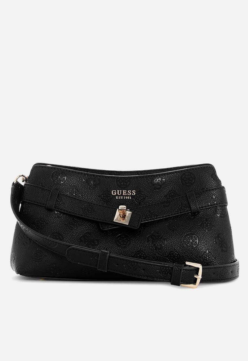 GUESS - Ella Logo Girlfriend Crossbody Bag-Black Logo