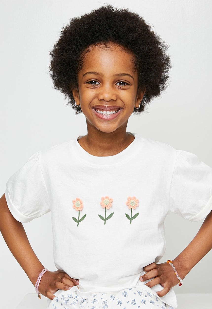 Pop Candy - Flower graphic tee - white
