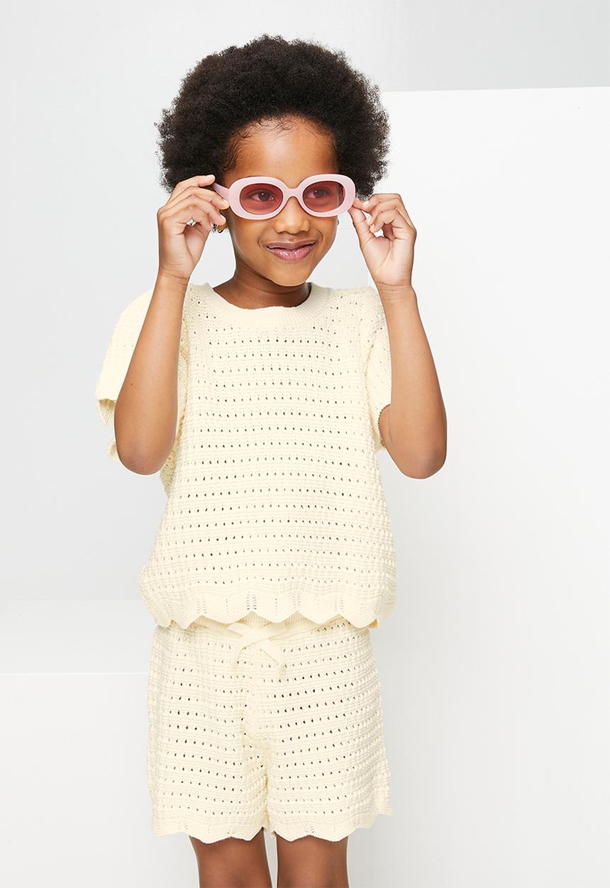 Pop Candy - Knit top & shorts - cream