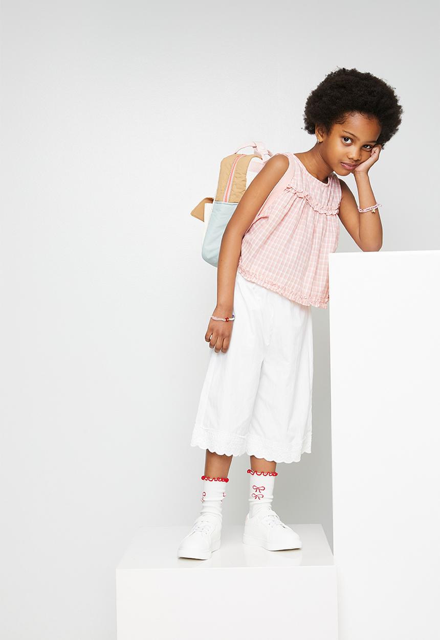Pop Candy - Empire line top and pants - pink & white