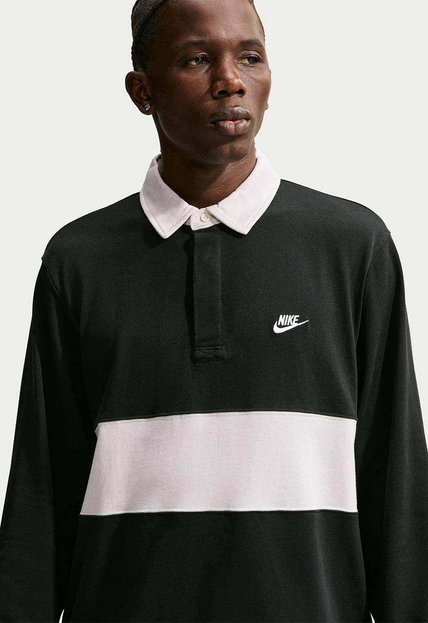 Nike - Club  Long-Sleeve Rugby Top - Black/Phantom/Phantom