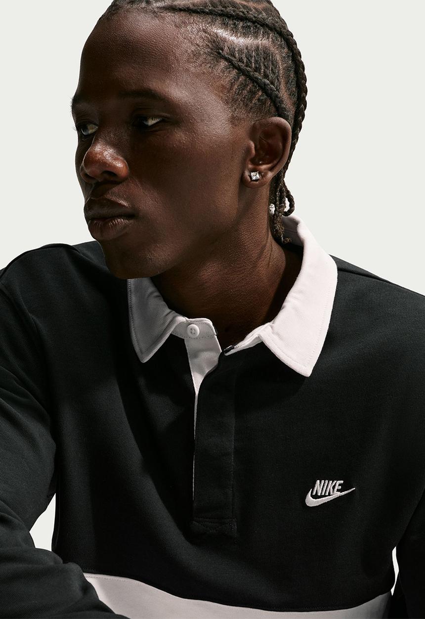 Nike - Club  Long-Sleeve Rugby Top - Black/Phantom/Phantom
