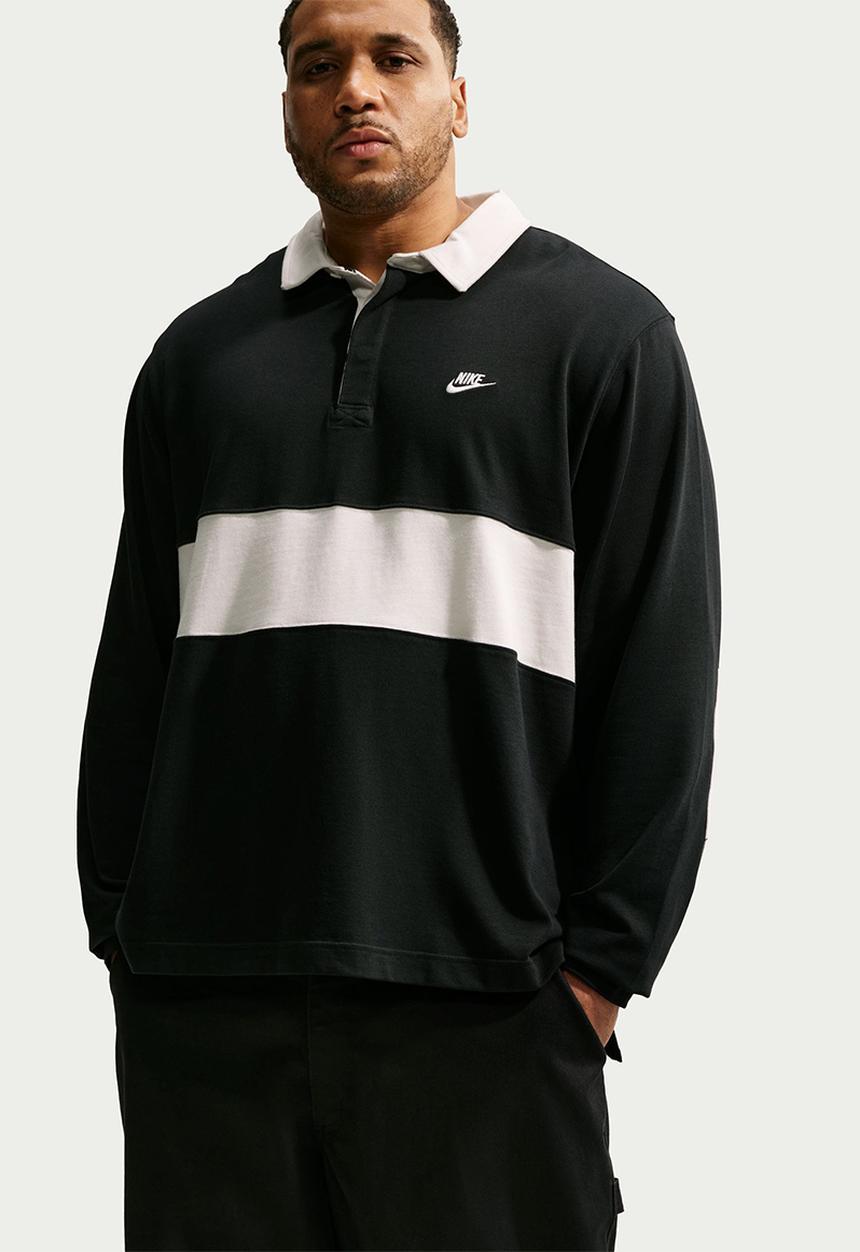Nike - Club  Long-Sleeve Rugby Top - Black/Phantom/Phantom