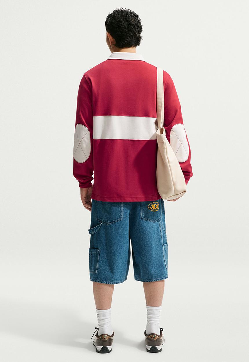 Nike - Club  Long-Sleeve Rugby Top - Tough Red/Phantom/Phantom
