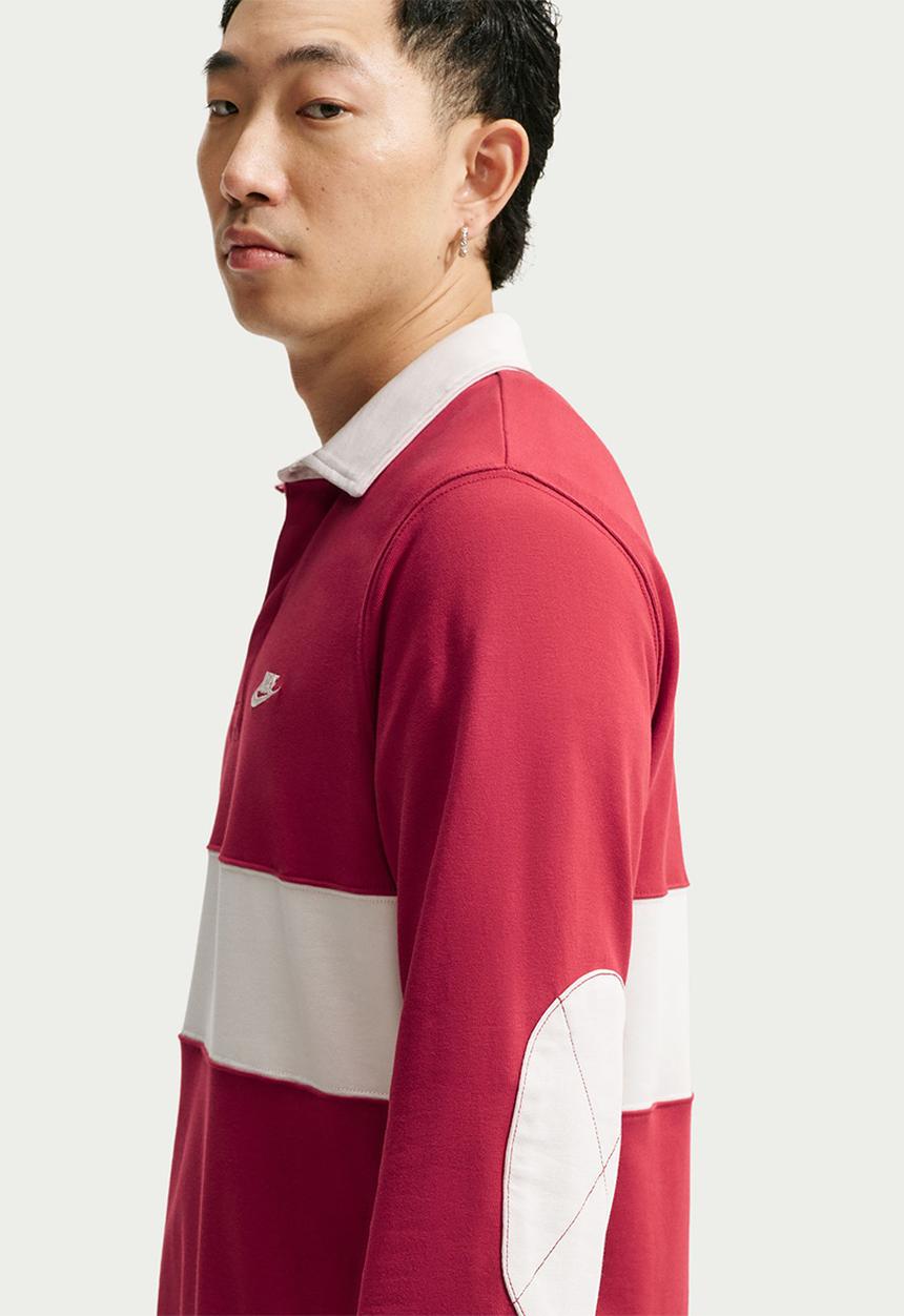 Nike - Club  Long-Sleeve Rugby Top - Tough Red/Phantom/Phantom
