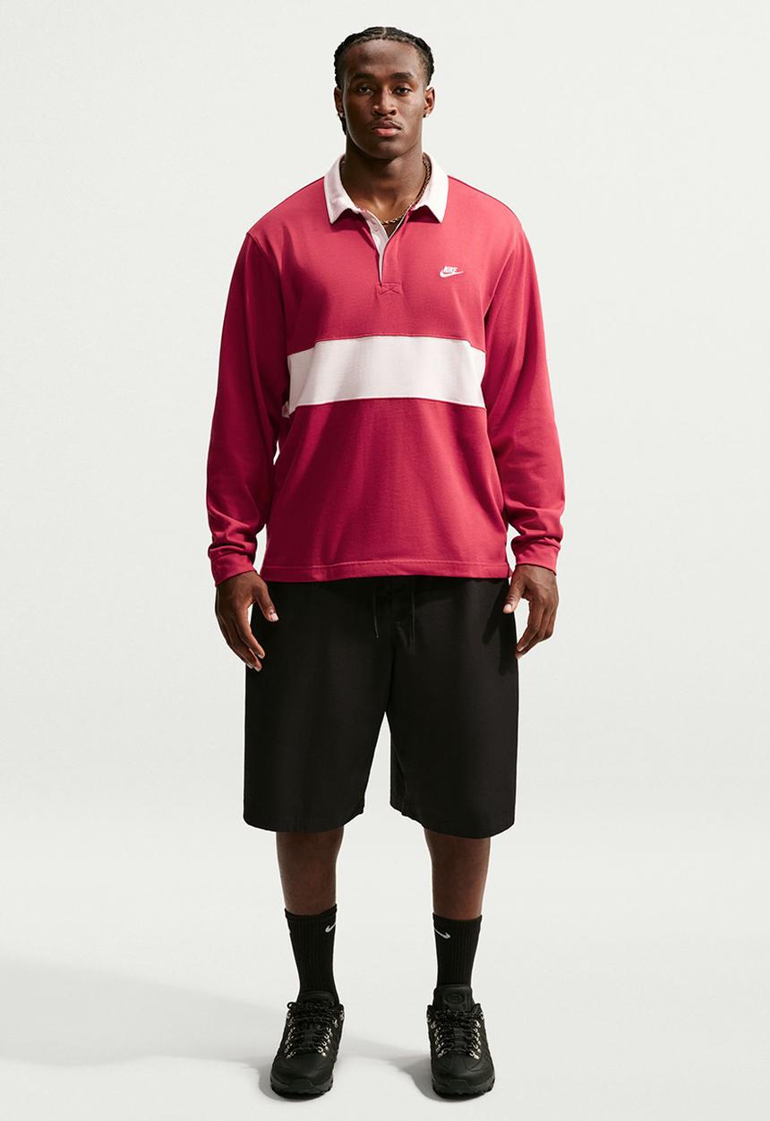 Nike - Club  Long-Sleeve Rugby Top - Tough Red/Phantom/Phantom