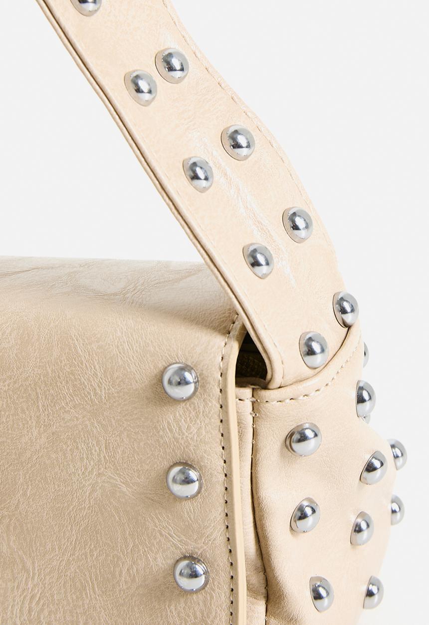 Tessa Design - Zosia Studded Flap Shoulder Bag - Beige