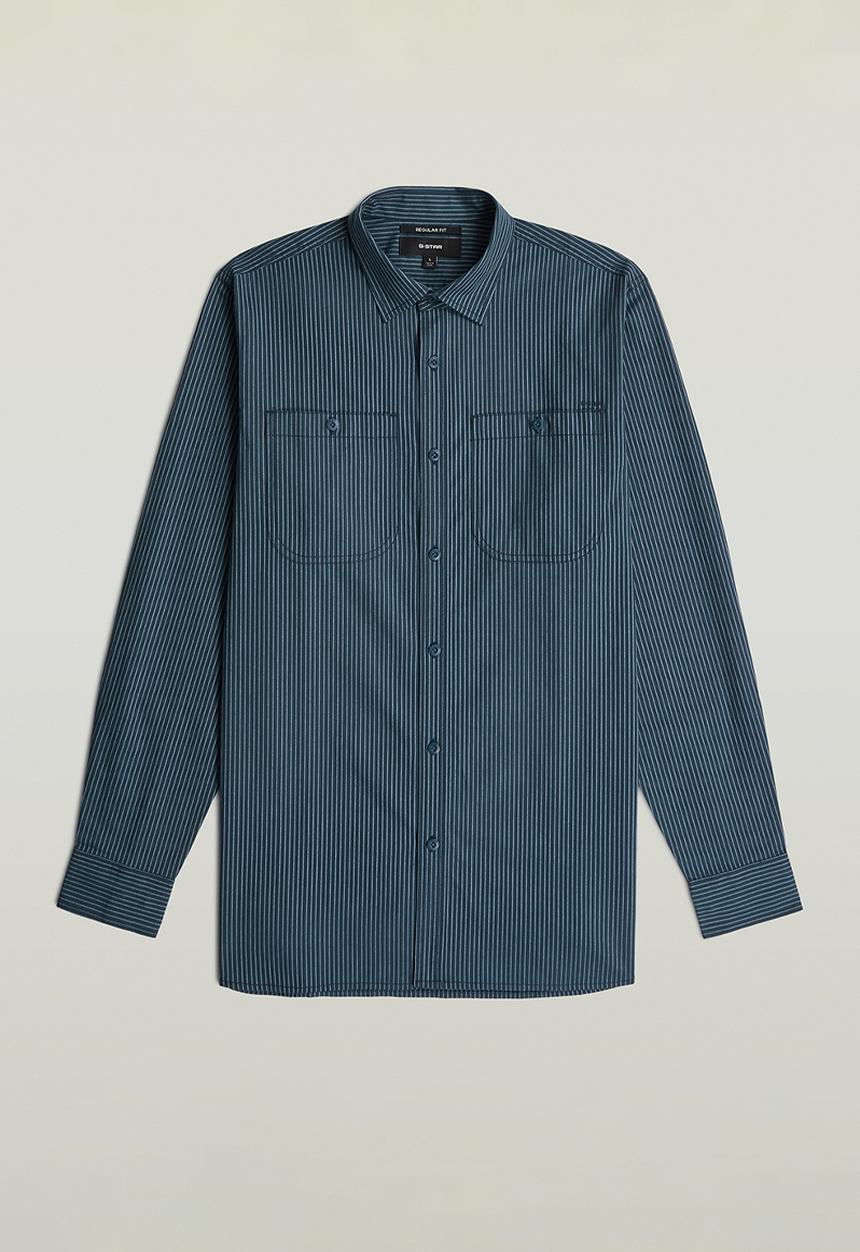 G-STAR - Double Pinstripe Regular Shirt L\S - Vintage Navy Double Pinstripe