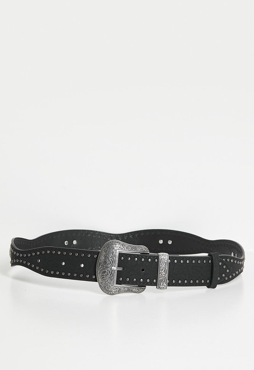 Tessa Design - Liana Classic Slim Belt With Silver Buckle- Black