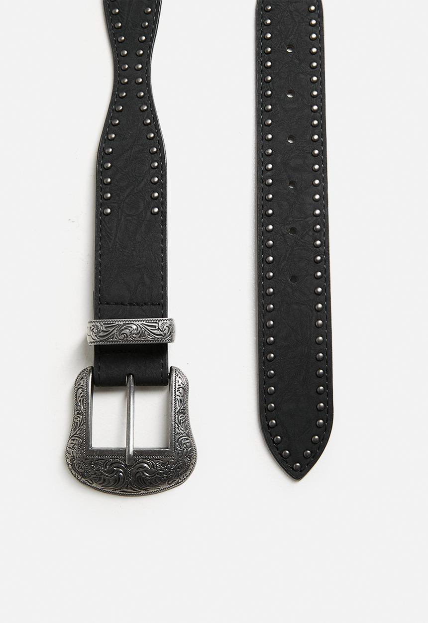 Tessa Design - Liana Classic Slim Belt With Silver Buckle- Black