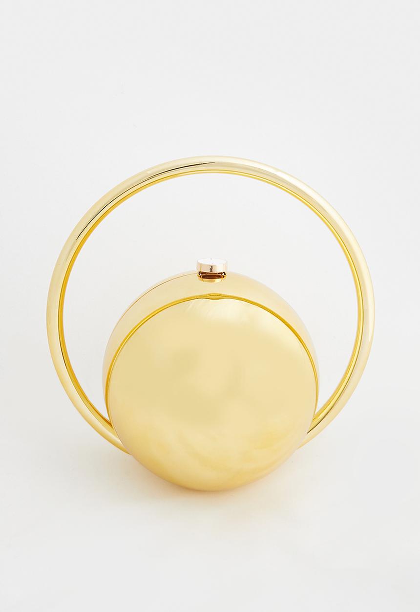 Tessa Design - Georgina Sculptural Sphere Clutch Bag - Gold