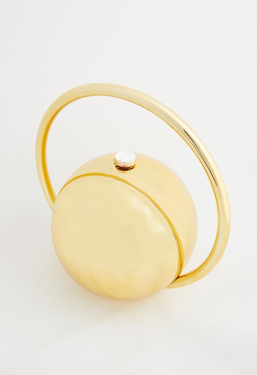 Tessa Design - Georgina Sculptural Sphere Clutch Bag - Gold