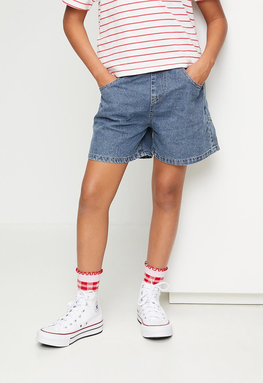 Pop Candy - Flared denim shorts - blue