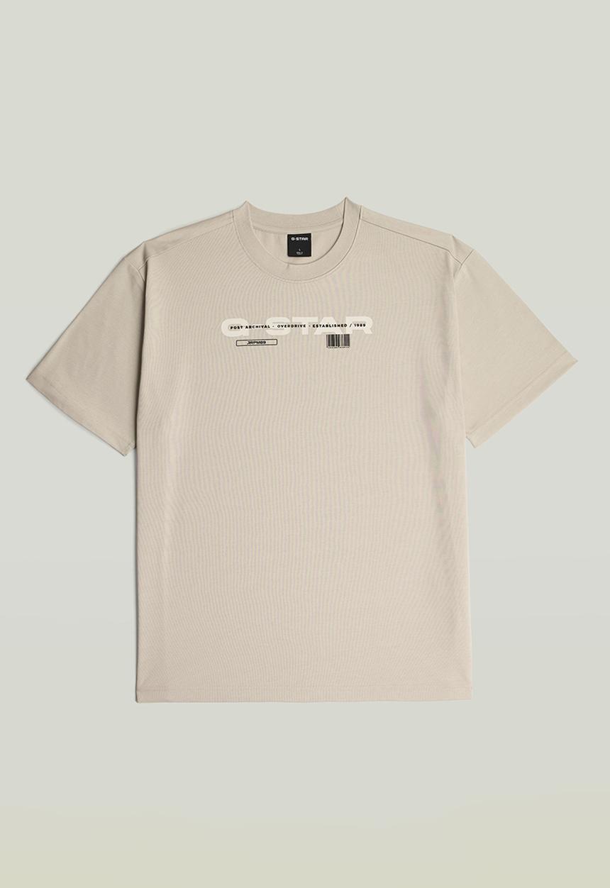 G-STAR - 001 Barcode print relaxed r t - Dk Brick Base