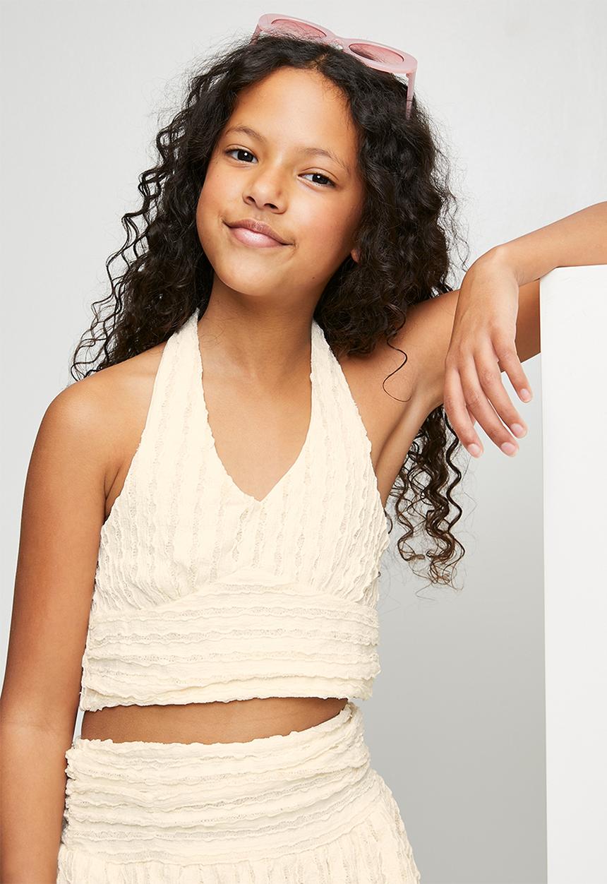 Pop Candy - Halter top & skirt - cream 