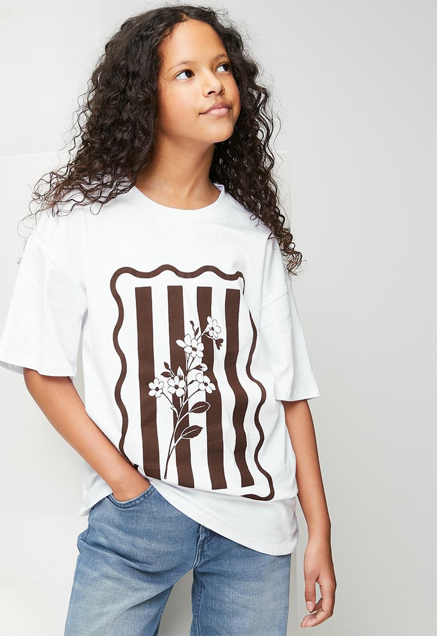 Pop Candy - Drop shoulder tee - white