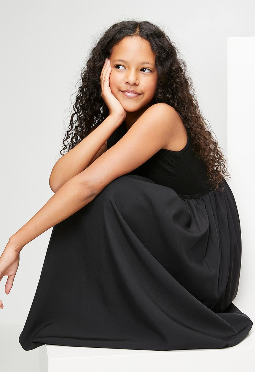 Pop Candy - Sleeveless maxi skater dress - black