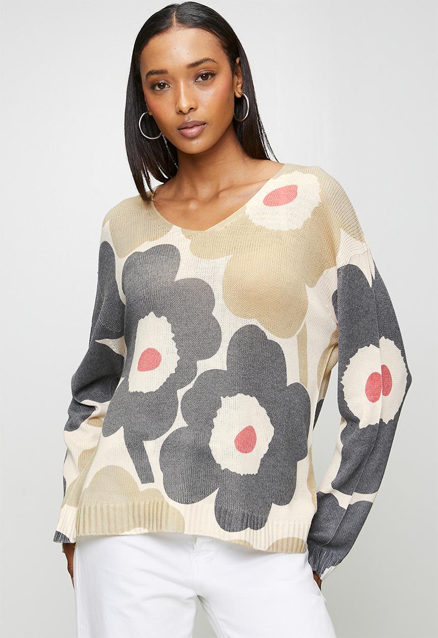 Izabel London - Viscose Blend Long sleeve Knitwear Top - multi