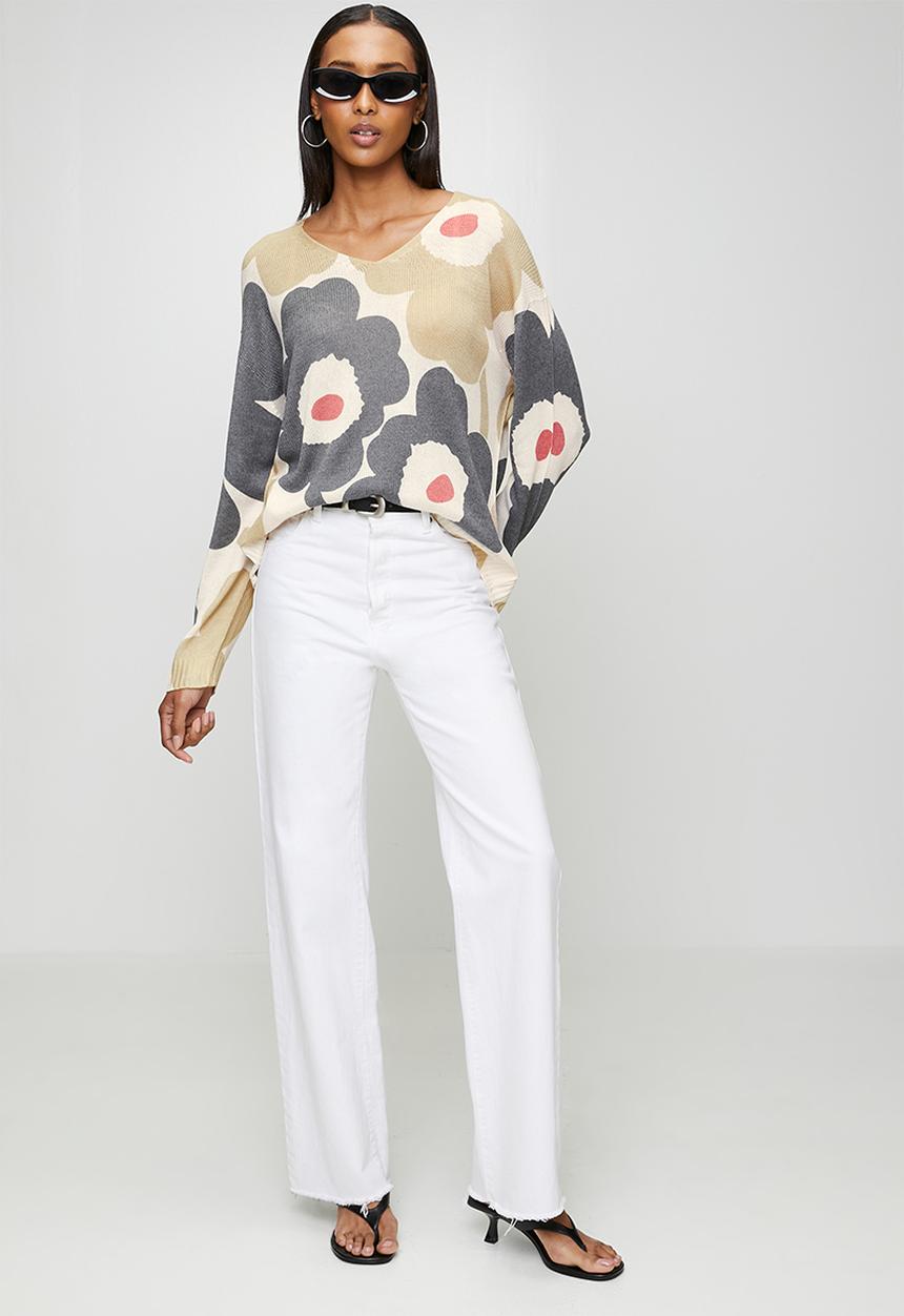 Izabel London - Viscose Blend Long sleeve Knitwear Top - multi