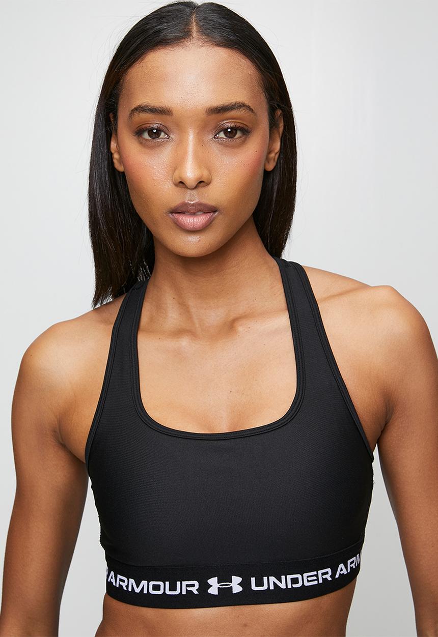 Under Armour - Crossback Mid Bra - Ultimate Black/White