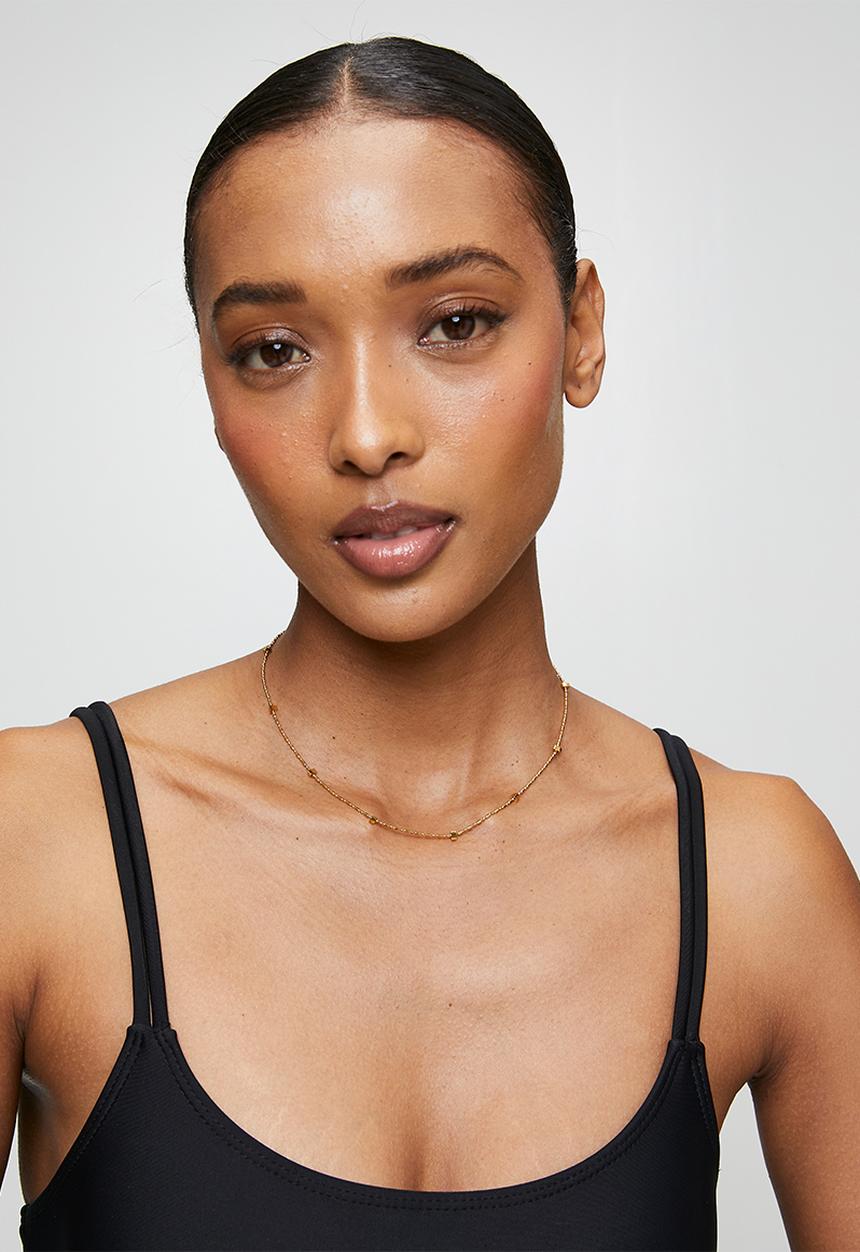 Zoe on Trend - Funky Bead-Station Necklace - Gold