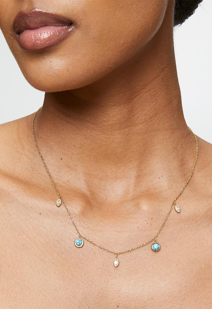 Zoe on Trend - Elegant Drop-Necklace - Gold