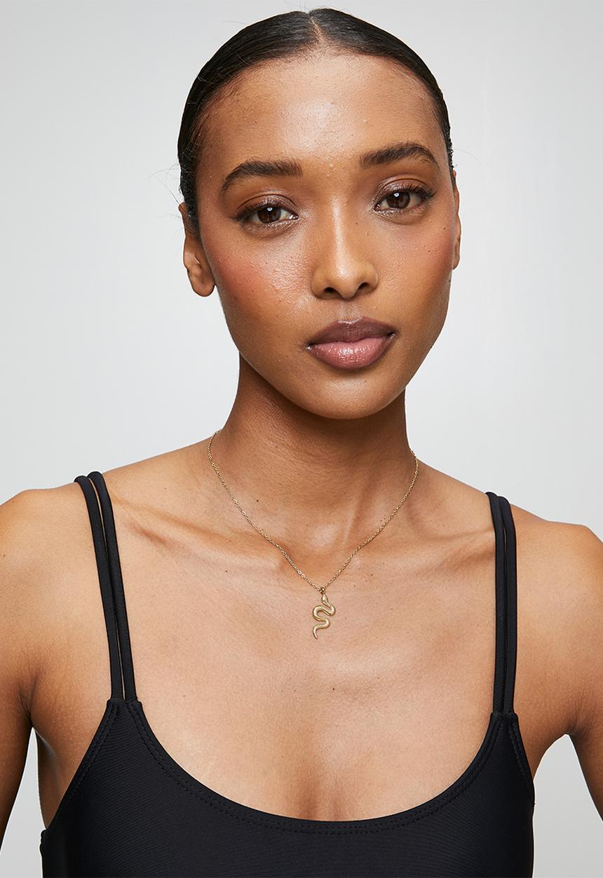 Zoe on Trend - Modern Design Snake Necklace - Gold