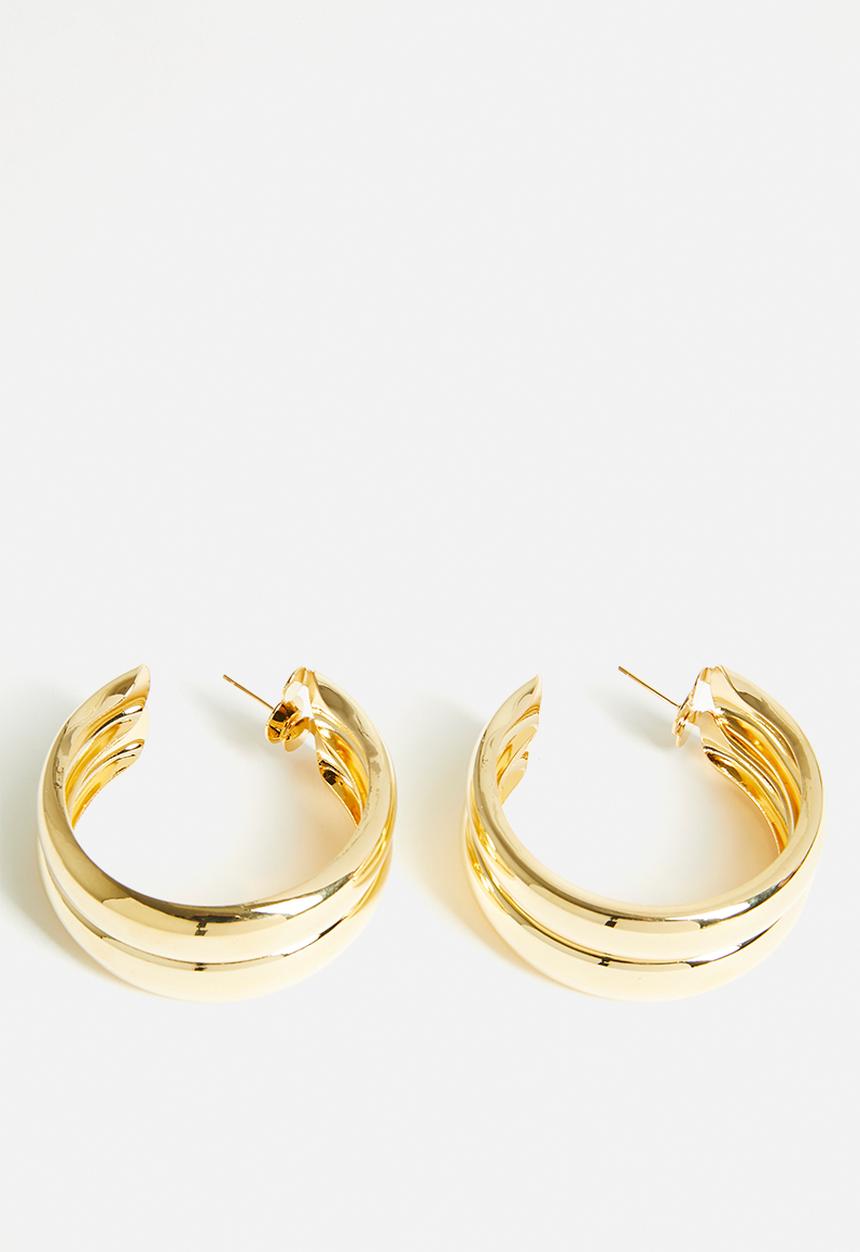 Tessa Design - Xenia Double Hoop Earrings - Gold