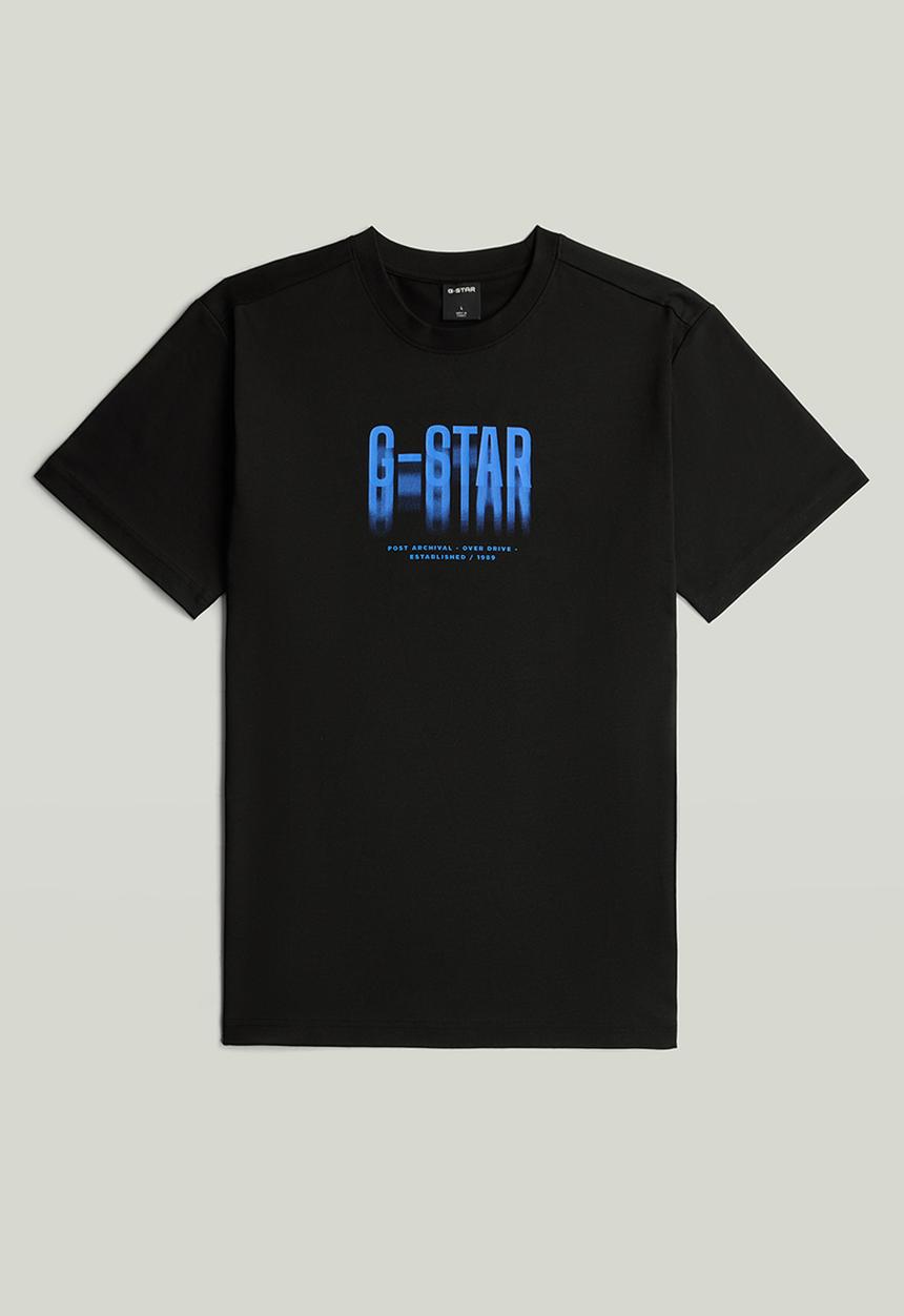 G-STAR - 009 Fade print regular r t - Dk Black Base