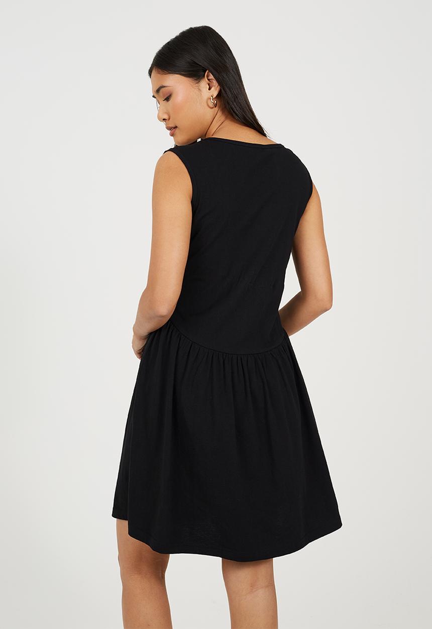 Brave Soul - Ladies Scoop Neck Mini Dress - Black