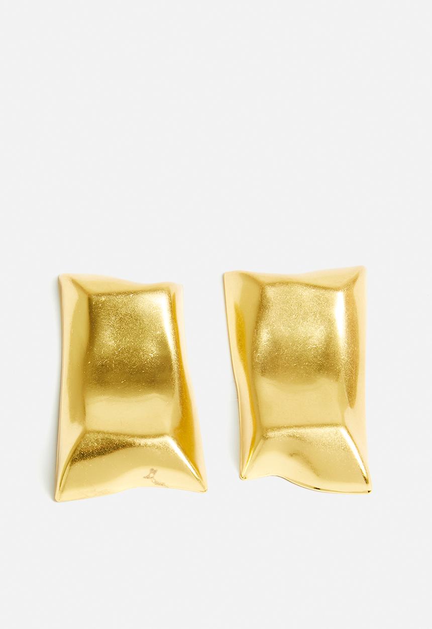 Tessa Design - Yara Abstract Rectangle Stud Earrings-Gold